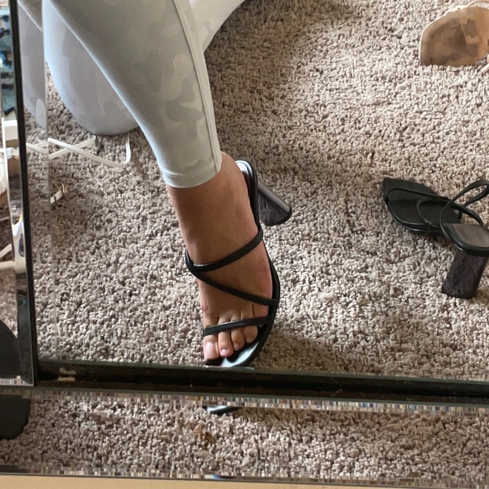 Vince camuto strappy mule heels